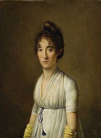 女人的肖像`Portrait Of A Woman (1801) by Louis Léopold Boilly