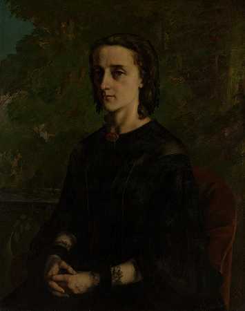 弗雷德里克·布雷耶夫人（范妮·赫勒·范布鲁塞尔，1830-1894）`Madame Frederic Breyer (Fanny Hélène Van Bruyssel, 1830–1894) (1858) by Gustave Courbet
