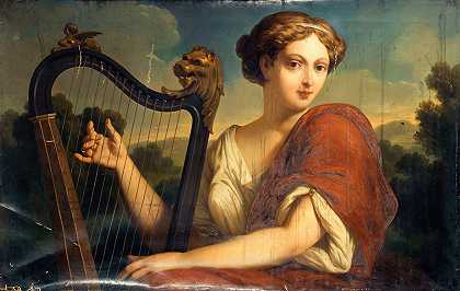 音乐寓言`Allégorie de la Musique (1856) by Edmond Collignon