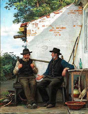 两个渔夫之间的对话`En Samtale mellem to Fiskere (1880) by Carl Bloch