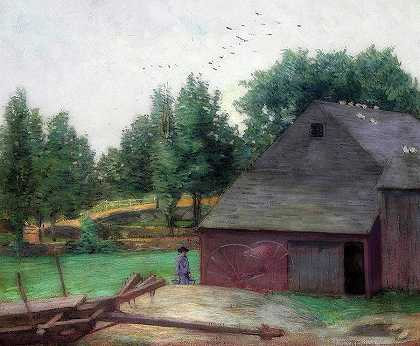 康涅狄格州的夏天布兰奇维尔的旧谷仓`Summer In Connecticut, The Old Barn At Branchville