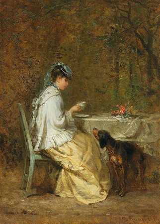 花园里的茶`Tea in the garden by Peter Philipp Rumpf