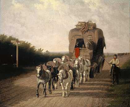 卢德洛航空母舰`The Ludlow Carrier~Coach (1801) by Jacques-Laurent Agasse