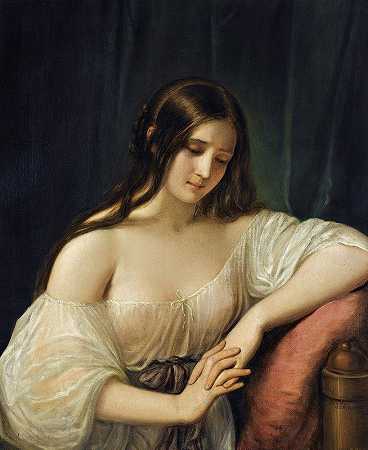 一位女士的肖像`Portrait Of A Lady by Natale Schiavone