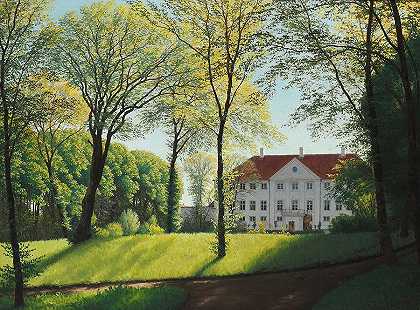 夏日丹麦庄园公园`Summer Day In The Park Of A Danish Manor