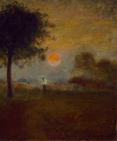 月出`Moonrise (1891) by George Inness