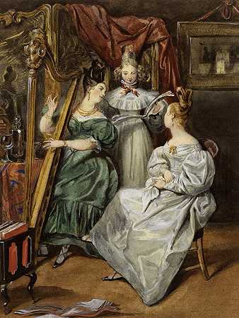 音乐会`Le Concert (1829) by Eugène Devéria