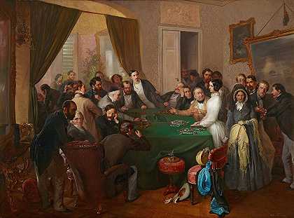瓦班克（赌博）`Va banque (Glücksspiel) (1849) by Eduard Swoboda