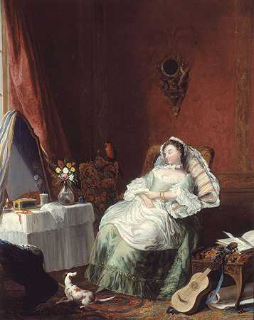 熟睡的读者`La Liseuse endormie (19th Century) by French School