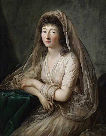 女性肖像`Female Portrait by Anton Graff