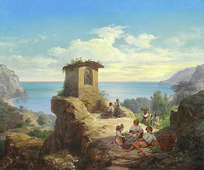 萨勒诺湾的意大利景观`Italian Landscape At Salerno Bay