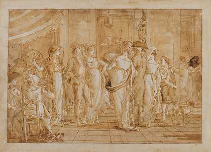 在广场`In Piazza (ca. 1791) by Giovanni Domenico Tiepolo