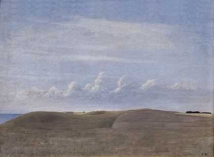 景观`Landscape (1900) by Vilhelm Hammershøi