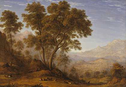 从苏扎山俯瞰阿尔卑斯山，我最后一次看到意大利`My last view of Italy, looking from the alps over Suza (1835) by John Glover