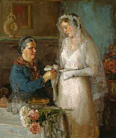 婚礼前`Before the wedding (1922) by Paulo Troubetskoy