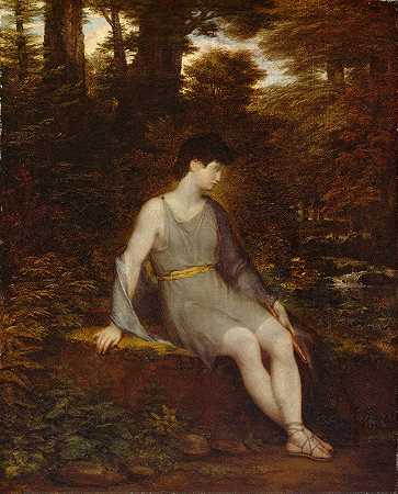 意大利牧童`Italian Shepherd Boy (1819) by Washington Allston