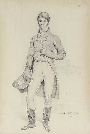 格兰瑟姆勋爵画像`Portrait of Lord Grantham (1816) by Jean Auguste Dominique Ingres