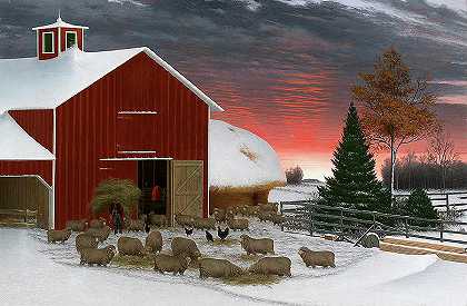 冬天的谷仓`Barnyard In Winter