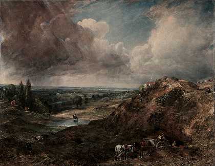 汉普斯特德布兰奇希尔池塘`Branch Hill Pond, Hampstead (1828) by John Constable