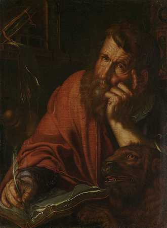 福音传道者圣马克`The Evangelist Saint Mark (1610 ~ 1615) by Joachim Wtewael