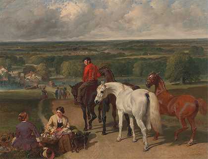 训练皇家马匹`Exercising the Royal Horses (1847 ~ 1855) by John Frederick Herring Snr.