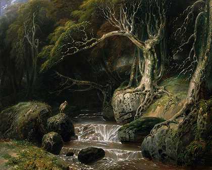 景观孤独`Landscape solitude (1811) by Richard Westall