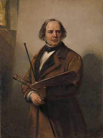 简·威廉·皮耶曼，画家，尼古拉斯·皮耶曼之父`Jan Willem Pieneman, Painter, Father of Nicolaas Pieneman (1860) by Nicolaas Pieneman