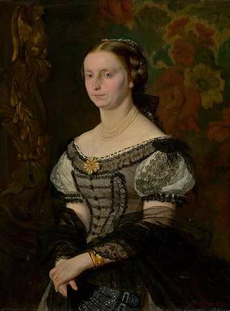 泰尔齐亚·乌贾齐肖像（née Prissnitz）`Portrait of Terézia Ujházy (née Prissnitzová) (1868) by Gyula Benczúr