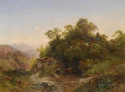 森林山`Der Waldhügel by Anton Hansch