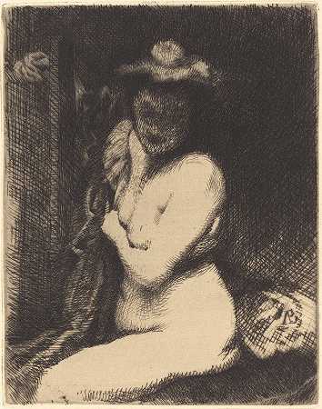 女人如厕（如厕）`Woman at Her Toilette (La toilette) (1905) by Albert Besnard