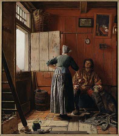 回家`The Home~Coming (1885) by Ferdinand Fagerlin