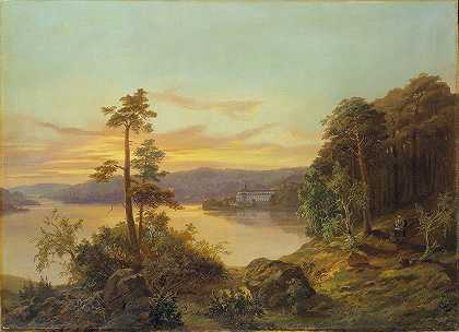 乌尔里克斯达尔景观`View of Ulriksdal (1868) by Charles XV of Sweden