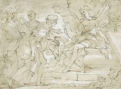墓前的三个玛丽`The Three Marys at the Tomb (17th~18th century) by Domenico Piola