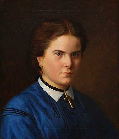 克拉拉·施拉德肖像`Porträt der Klara Schrader (1865) by Carl Christian Vogel von Vogelstein