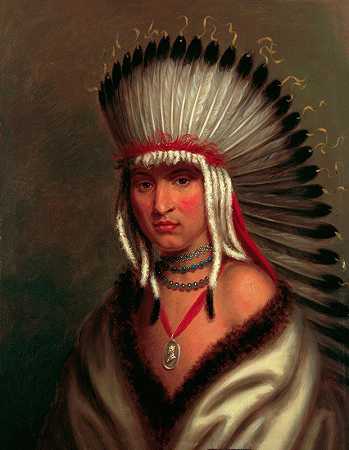 佩塔莱萨罗（慷慨的酋长），波尼`Petalesharro (Generous Chief), Pawnee by Charles Bird King