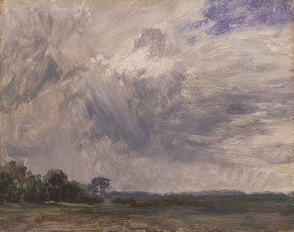 对多云天空的研究`Study of a Cloudy Sky (ca. 1825) by John Constable