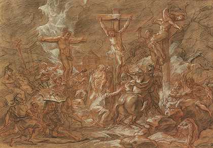 受难`The Crucifixion (1692) by Antoine Coypel