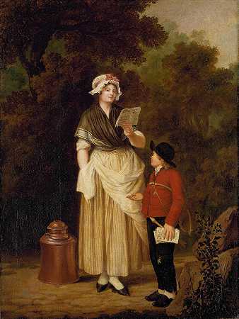 买情歌的女佣`Maid Buying a Love~Ditty (1796) by Pehr Hilleström