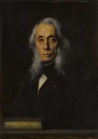 费利克斯·拉维森·莫利安肖像`Portrait de Félix Ravaisson~Mollien (1889) by Jean-Jacques Henner