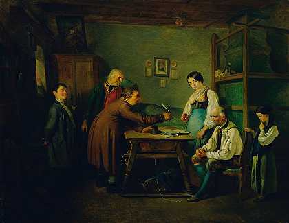 条约`Der Vertrag (1848) by Eduard Swoboda