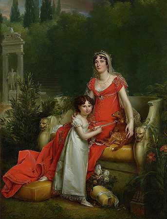 伊莉莎·波拿巴和她的女儿拿破仑·巴乔奇`Elisa Bonaparte With Her Daughter Napoleona Baciocchi