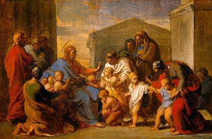 上帝保佑孩子们`Christ Blessing The Children (C. 1826) by Vincenzo Camuccini
