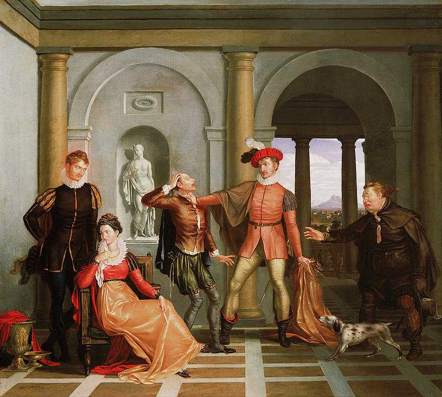 莎士比亚的《驯服悍妇、凯瑟琳和`Scene From Shakespeare\’s The Taming Of The Shrew, Katharina And