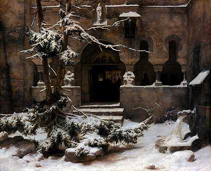雪中的修道院`Monastery In Snow
