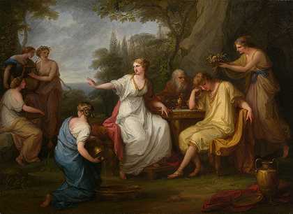 泰勒马科斯的悲哀`The Sorrow of Telemachus (1783) by Angelica Kauffmann