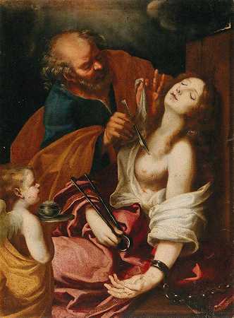 圣彼得治愈圣阿加莎`Saint Peter healing Saint Agatha by Workshop of Giovanni Bilivert
