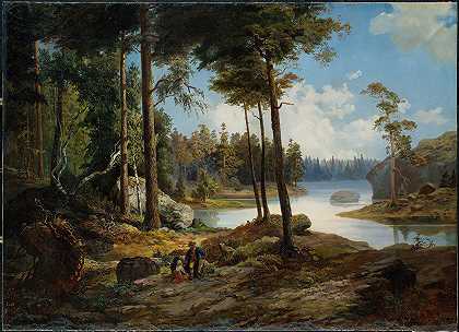 Värmdö的观点`View from Värmdö (1865) by Charles XV of Sweden