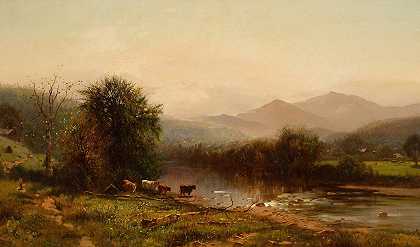 伯克希尔景观`Berkshire Landscape (1872) by Arthur Parton