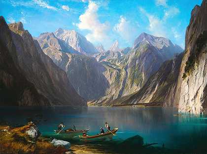国王湖`Konigsee (ca. 1873) by Willibald Wex