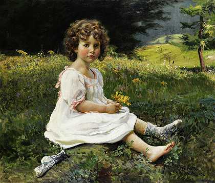 花草中的女孩`Girl In A Flowering Meadow